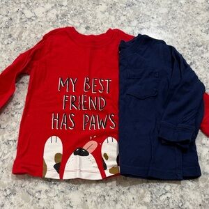 Carter's Red and Navy Long Sleeve Tee Set